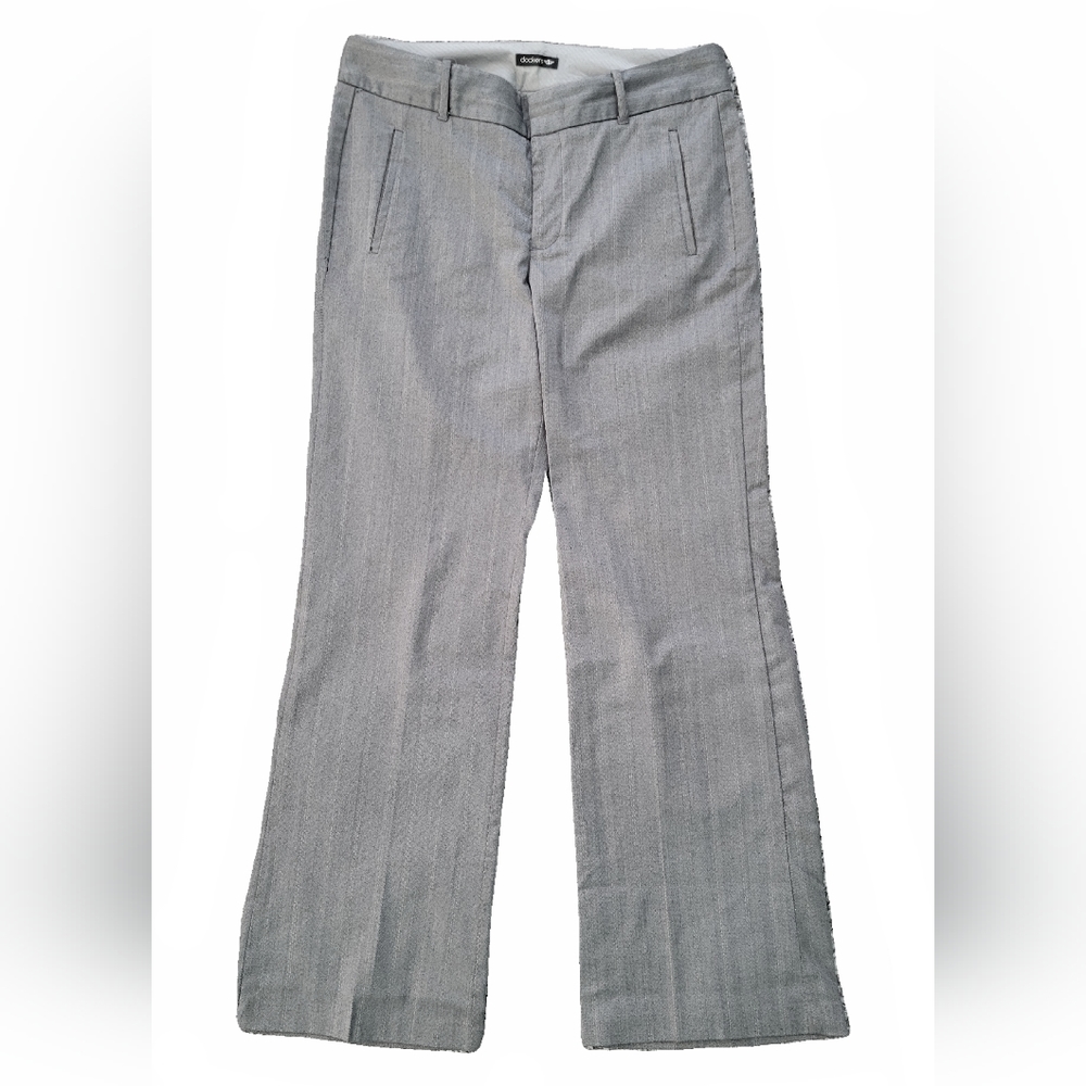 Women's wide leg Dockers size 12 grey pinstripe dress pants trousers work office